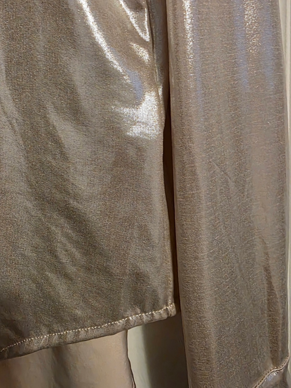 4/$67 Deal! Dex Shiny Metallic Blouse - Light Champagne - Picture 7 of 12